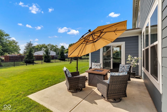 9978 Trafford Ct, Mccordsville, IN 46055 - view of patio / terrace with a fire pit