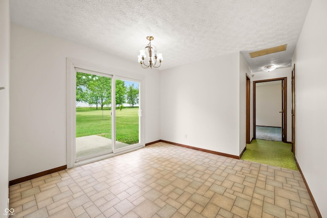 1620 W 300 S, Franklin, IN 46131 - spare room with a chandelier and brick patterned floors
