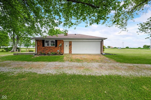 1620 W 300 S, Franklin, IN 46131 - ranch-style home featuring brick siding, driveway, a front lawn, and an attached garage