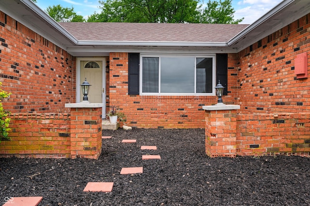 1620 W 300 S, Franklin, IN 46131 - entrance to property featuring brick siding and a shingled roof