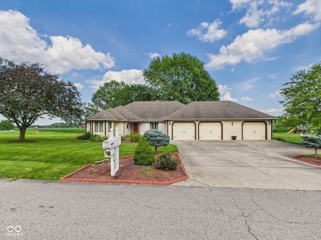 1014 Gray Squirrel Dr, Pendleton, IN 46064 - single story home with an attached garage, driveway, and a front yard