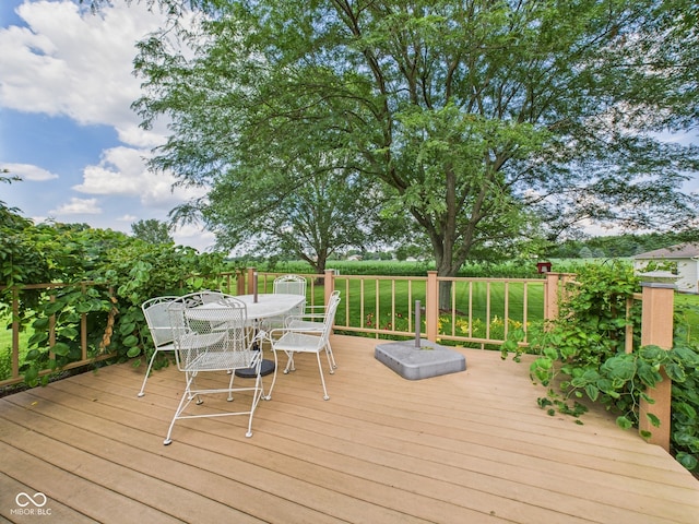 1014 Gray Squirrel Dr, Pendleton, IN 46064 - wooden deck with outdoor dining area