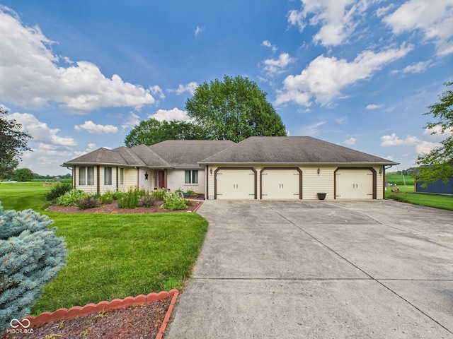 1014 Gray Squirrel Dr, Pendleton, IN 46064 - single story home with concrete driveway, an attached garage, and a front yard