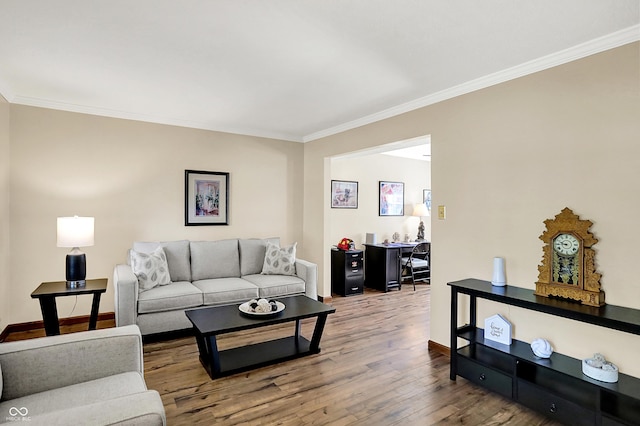 8413 Slippery Elm Ct, Indianapolis, IN 46227 - living room with crown molding and wood finished floors