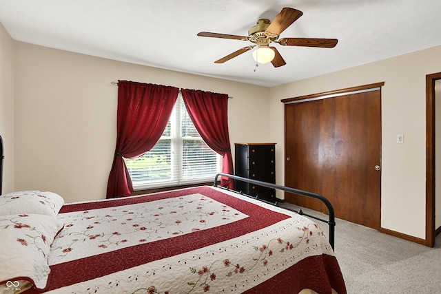8413 Slippery Elm Ct, Indianapolis, IN 46227 - carpeted bedroom with a closet and ceiling fan