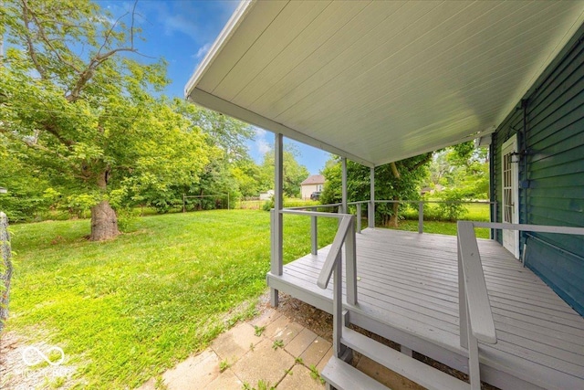 3725 Carson Ave, Indianapolis, IN 46227 - view of green lawn featuring a deck