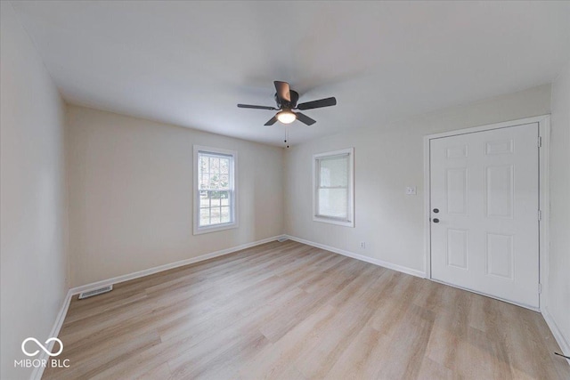 3725 Carson Ave, Indianapolis, IN 46227 - spare room featuring light wood finished floors and ceiling fan