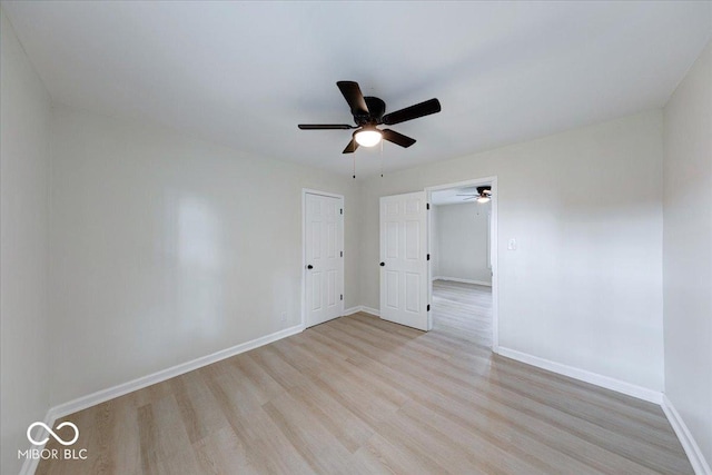 3725 Carson Ave, Indianapolis, IN 46227 - spare room with light wood finished floors and ceiling fan