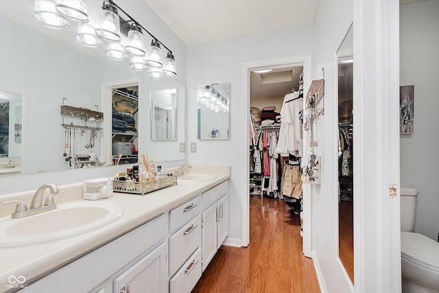 6136 Sandcherry Dr, Indianapolis, IN 46236 - full bathroom with double vanity, wood finished floors, and a spacious closet