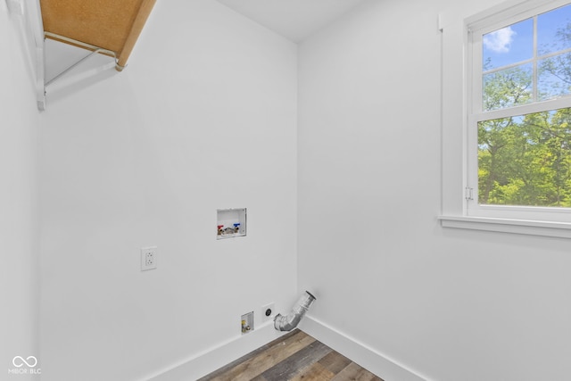 4359 N State Road 75th Hwy, North Salem, IN 46165 - laundry area featuring hookup for a washing machine, wood finished floors, healthy amount of natural light, and hookup for an electric dryer