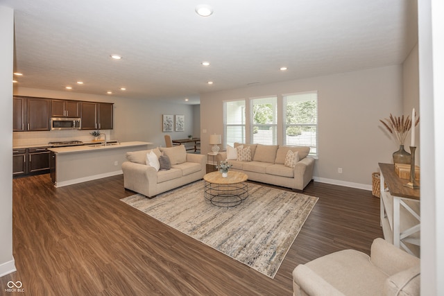 20141 Willenhall Way, Westfield, IN 46074 - living room with recessed lighting and dark wood-style floors