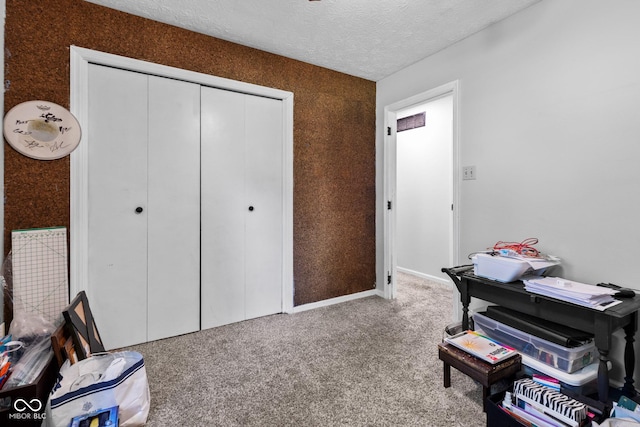 296 Summit Ridge Dr, Greenwood, IN 46142 - interior space with carpet flooring, a closet, and a textured ceiling