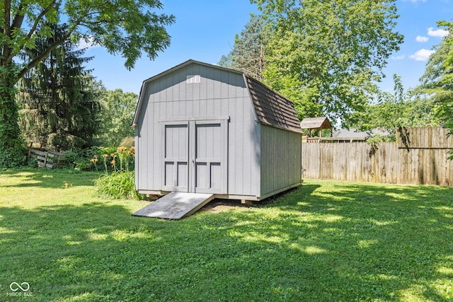296 Summit Ridge Dr, Greenwood, IN 46142 - view of shed featuring a fenced backyard