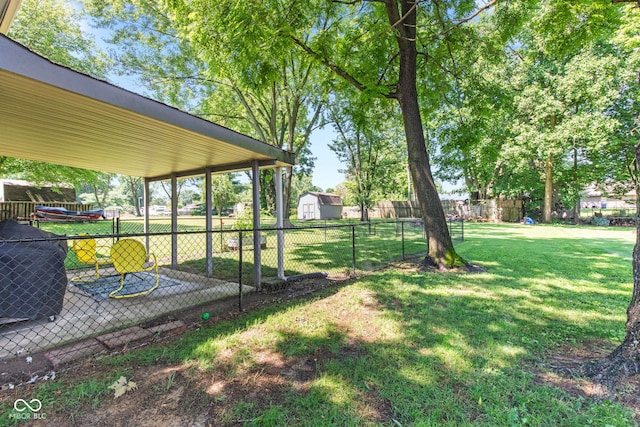 296 Summit Ridge Dr, Greenwood, IN 46142 - fenced backyard with a shed