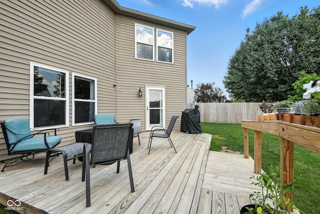 8147 Retreat Ln, Indianapolis, IN 46259 - wooden deck featuring grilling area