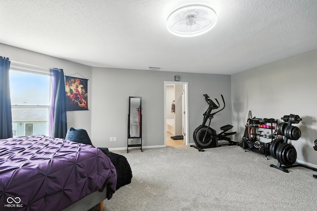 8147 Retreat Ln, Indianapolis, IN 46259 - carpeted bedroom featuring a textured ceiling and connected bathroom