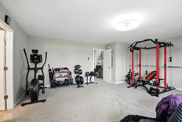 8147 Retreat Ln, Indianapolis, IN 46259 - exercise area featuring carpet and a textured ceiling