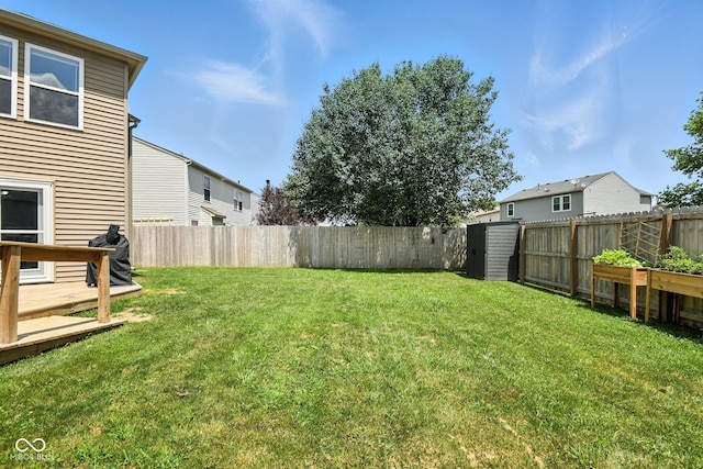 8147 Retreat Ln, Indianapolis, IN 46259 - fenced backyard featuring a wooden deck