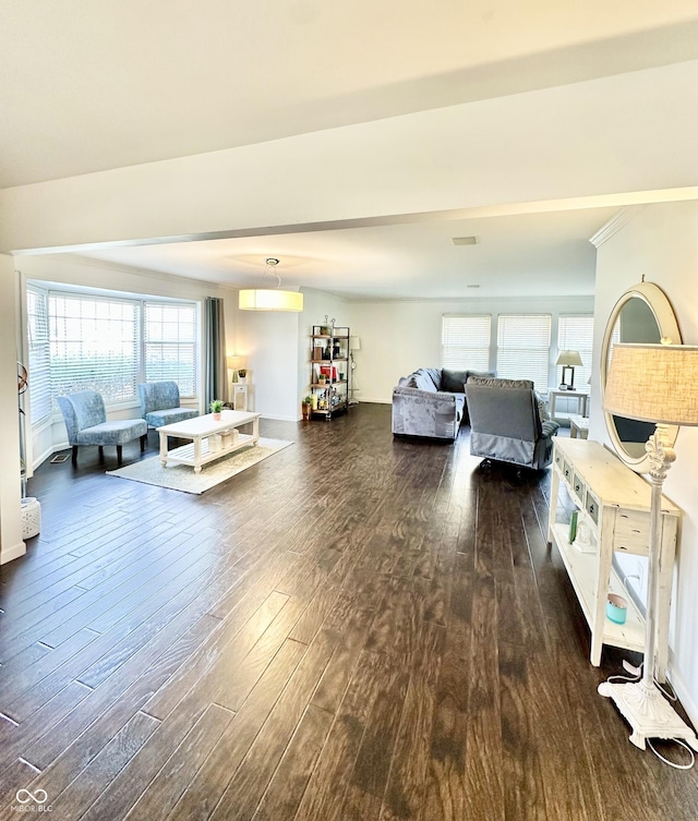 401 Dellwood Dr, Covington, IN 47932 - living area featuring dark wood-style flooring