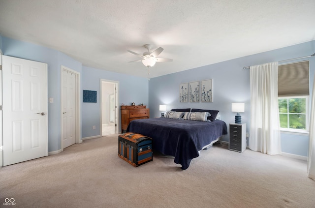 8365 Captain Dr, Avon, IN 46123 - bedroom featuring light carpet, ceiling fan, and ensuite bathroom