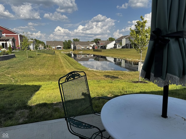 602 Tuscany Trl, Lapel, IN 46051 - view of yard with a residential view, a water view, and a patio area