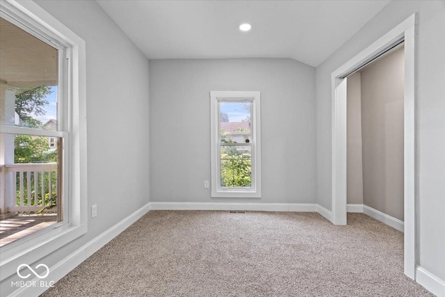 2813 S Monroe St, Muncie, IN 47302 - unfurnished bedroom featuring carpet, recessed lighting, and vaulted ceiling