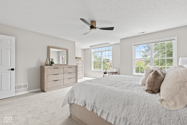 5910 Hickory Woods Dr, Plainfield, IN 46168 - bedroom with carpet floors, a textured ceiling, and ceiling fan