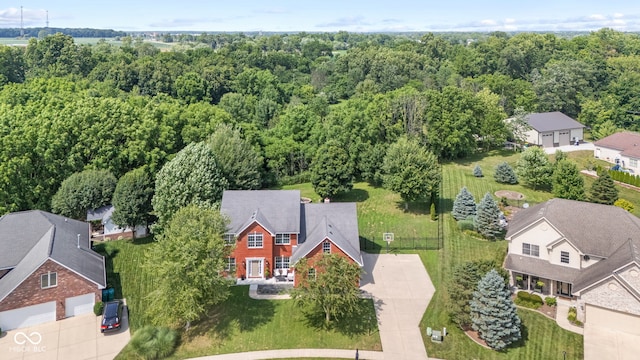 5910 Hickory Woods Dr, Plainfield, IN 46168 - aerial view of property and surrounding area featuring a heavily wooded area