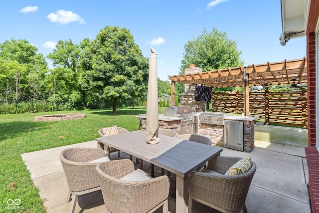5910 Hickory Woods Dr, Plainfield, IN 46168 - view of patio / terrace with area for grilling, a pergola, and outdoor dining space