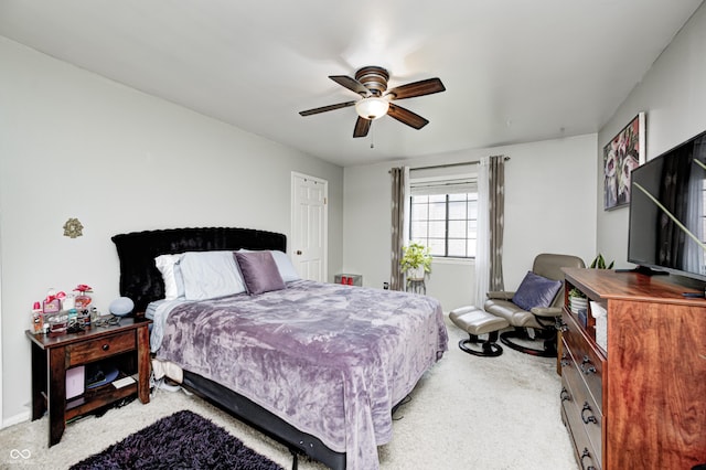 2206 Boston Ct Unit B, Indianapolis, IN 46228 - bedroom with light colored carpet and ceiling fan