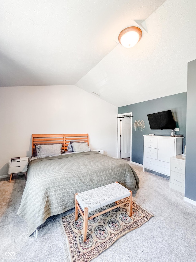258 Center Ln, Crawfordsville, IN 47933 - bedroom featuring carpet floors and vaulted ceiling
