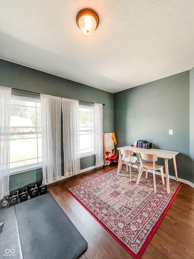 258 Center Ln, Crawfordsville, IN 47933 - game room featuring wood finished floors and a textured ceiling