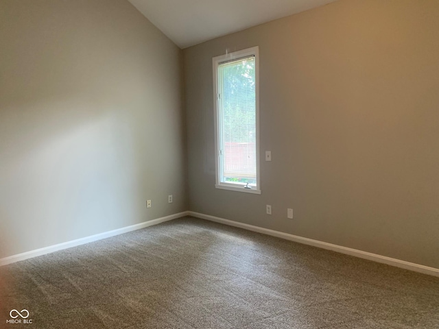 9532 Pinecreek Dr, Indianapolis, IN 46256 - carpeted empty room with baseboards and lofted ceiling
