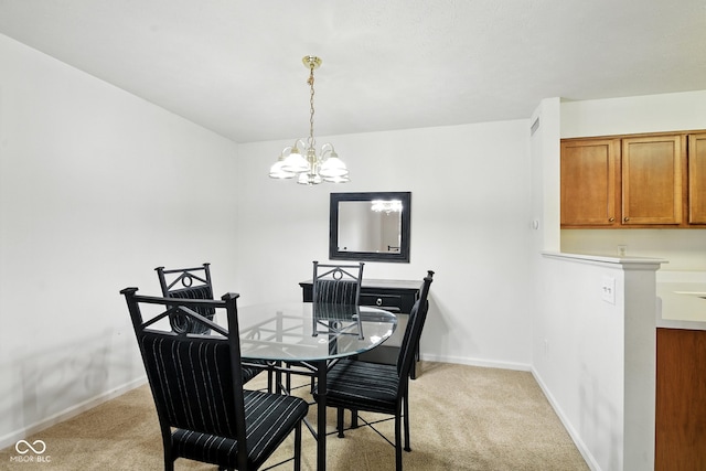 3096 Wildcat Ln, Indianapolis, IN 46203 - dining room featuring light colored carpet and a chandelier