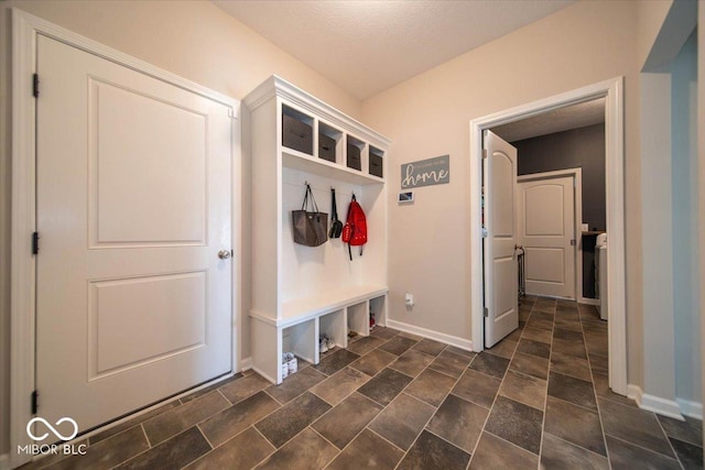 1615 N Blue Rd, Greenfield, IN 46140 - mudroom featuring baseboards and a textured ceiling