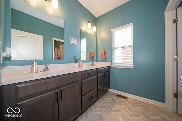 1615 N Blue Rd, Greenfield, IN 46140 - full bath featuring double vanity and baseboards
