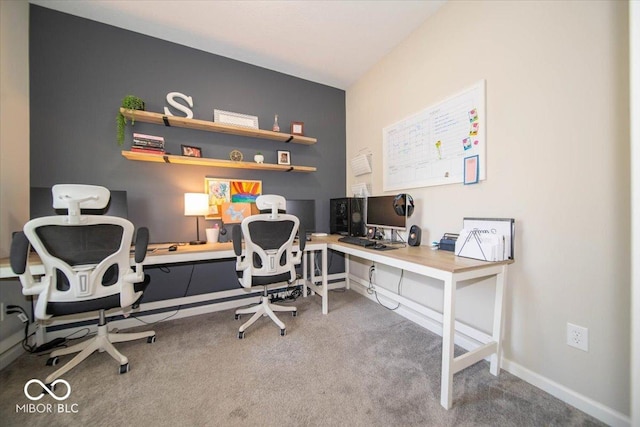 1615 N Blue Rd, Greenfield, IN 46140 - carpeted home office featuring baseboards
