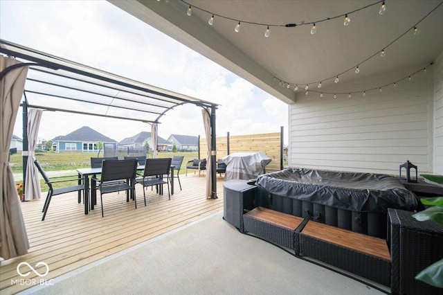 1615 N Blue Rd, Greenfield, IN 46140 - view of patio / terrace featuring outdoor dining space, a grill, and a wooden deck