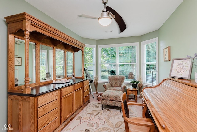 823 Colin Dr, Avon, IN 46123 - sitting room with a ceiling fan and baseboards