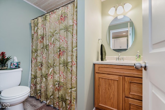 823 Colin Dr, Avon, IN 46123 - full bathroom featuring vanity, tile patterned flooring, and a shower with curtain