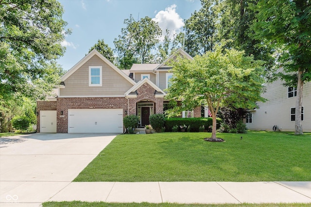 823 Colin Dr, Avon, IN 46123 - craftsman-style house featuring brick siding, concrete driveway, a front lawn, and an attached garage