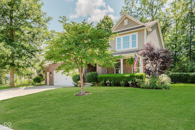 823 Colin Dr, Avon, IN 46123 - view of front facade with driveway, a front lawn, and brick siding