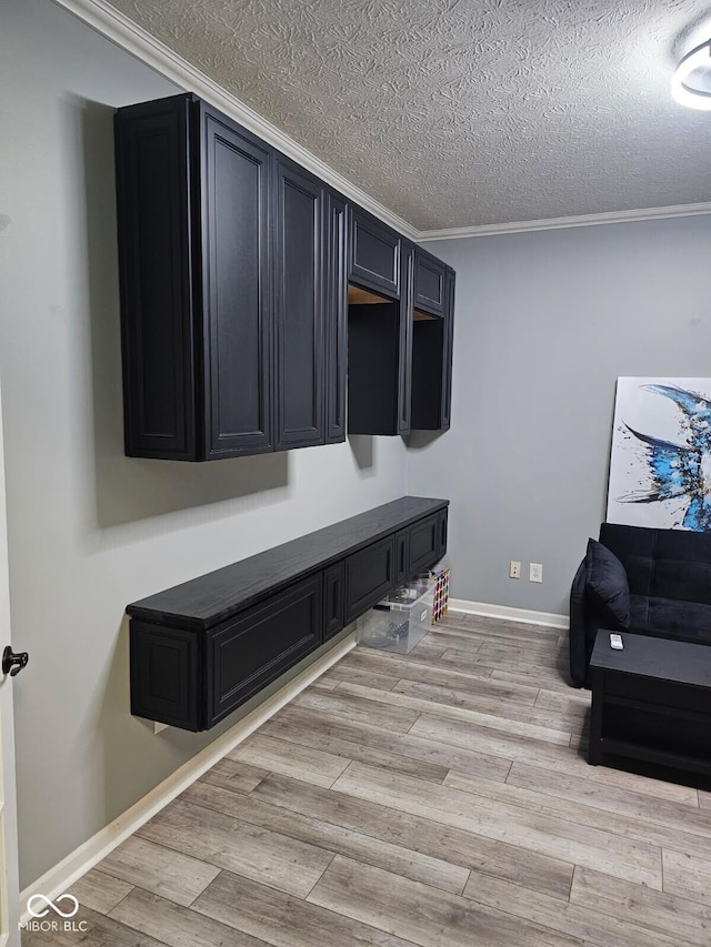 10450 Wintergreen Way, Indianapolis, IN 46234 - mudroom featuring a textured ceiling, light wood-style flooring, and ornamental molding