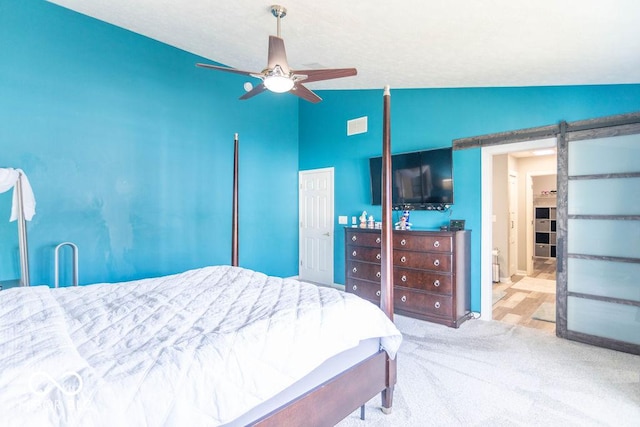 10450 Wintergreen Way, Indianapolis, IN 46234 - carpeted bedroom featuring lofted ceiling and a ceiling fan