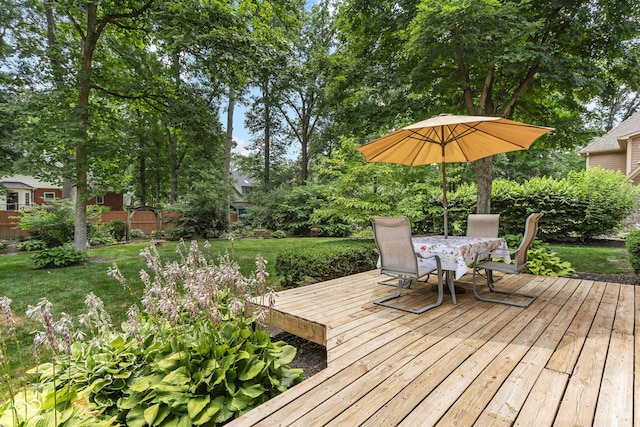 7621 Forest Dr, Fishers, IN 46038 - wooden terrace featuring outdoor dining space