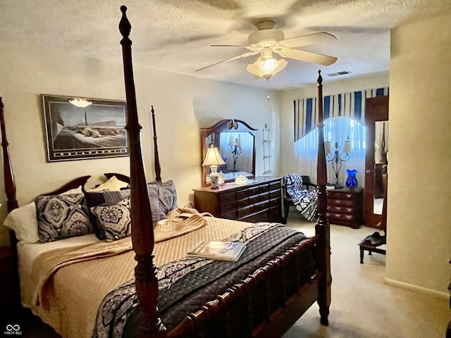 800 Walton Dr, Plainfield, IN 46168 - carpeted bedroom featuring a ceiling fan and a textured ceiling