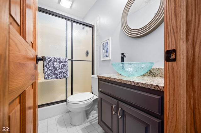 115 Jordan Rd, Indianapolis, IN 46217 - bathroom with vanity, a shower stall, and tile patterned floors