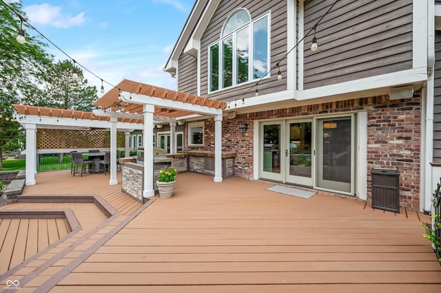 115 Jordan Rd, Indianapolis, IN 46217 - wooden terrace featuring a pergola and outdoor dining space