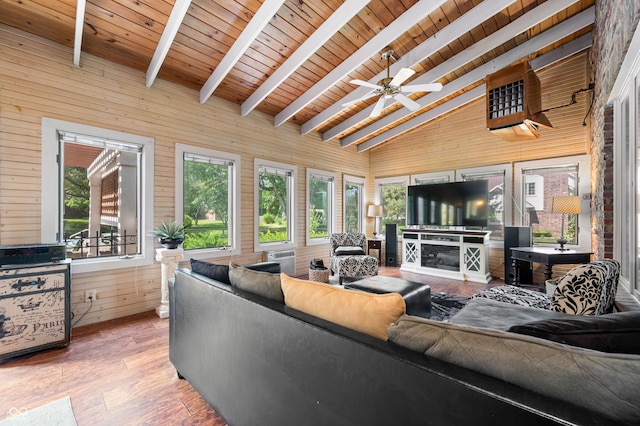 115 Jordan Rd, Indianapolis, IN 46217 - sunroom / solarium with wood walls, wood finished floors, and wood ceiling