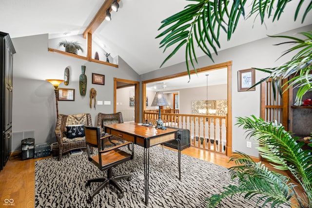 115 Jordan Rd, Indianapolis, IN 46217 - office featuring light wood-type flooring and a chandelier